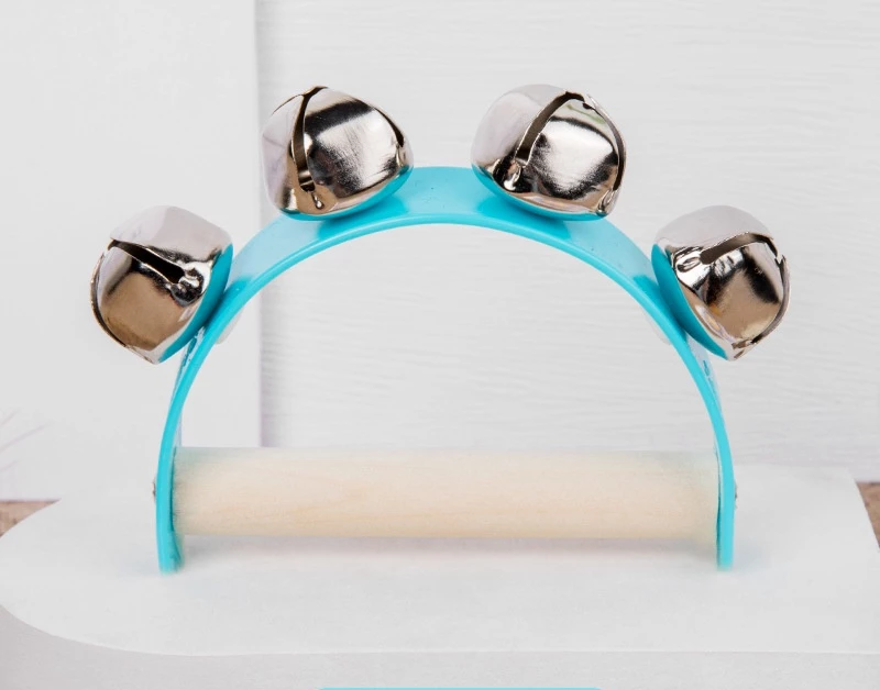 กระดิ่งเขย่ามือสีฟ้า เครื่องดนตรีเพื่อการศึกษา