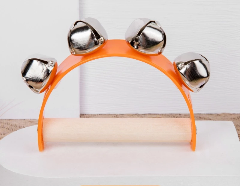 กระดิ่งเขย่ามือสีส้ม เครื่องดนตรีเพื่อการศึกษา